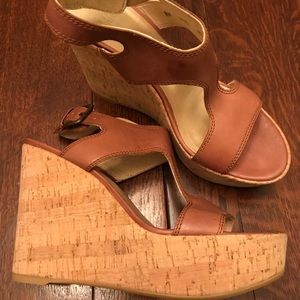 Stuart Weitzman Brown Wedge Sandals size 7.5